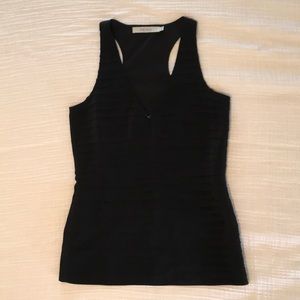 Reiss black racer-back blouse